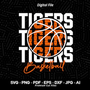 Tiger Basketball SVG, Sublimation Design (Digital Download)