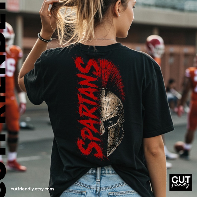 Spartan helmet sublimation design for school team spirit projects