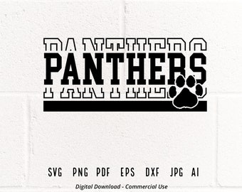 Panthers SVG, Mascot Paw Print, School Spirit (Digital Download)