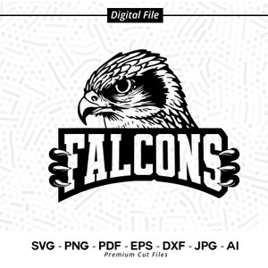Falcons SVG PNG, Falcons Face svg, Falcon, Falcons Mascot svg, Falcons Cheer svg, Falcons Vibes svg, School Spirit svg, Falcons Sport svg