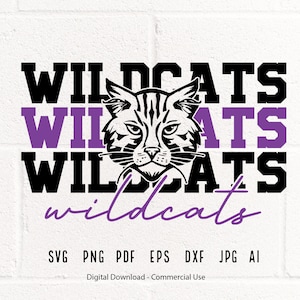Wildcats SVG PNG, Wildcats Face svg, Wildcats Mascot svg, Wildcats Shirt svg, Wildcats Cheer svg, Wildcats Vibes svg, School Spirit svg