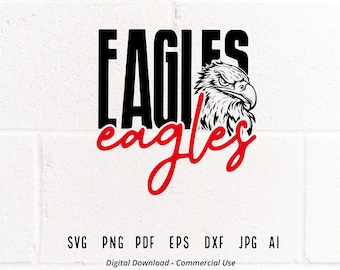 Eagles Mascot SVG, School Spirit, Cheer Graphics (Digital Download)