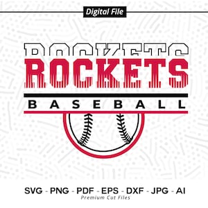 Rockets Baseball SVG PNG, Baseball svg, Rockets svg, Baseball Shirt svg, Baseball Mom svg, Rockets Pride svg, Rockets Cheer svg, Cricut