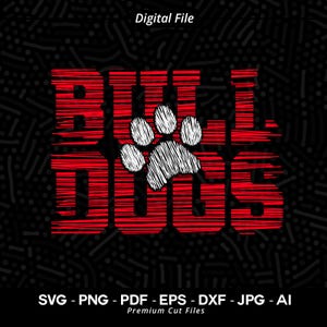 Bulldogs Paw SVG, Bulldogs Mascot svg, Bulldogs Svg Png, Bulldogs Shirt svg, Bulldogs School Team svg, Bulldogs Cheer svg, Bulldogs Vibes