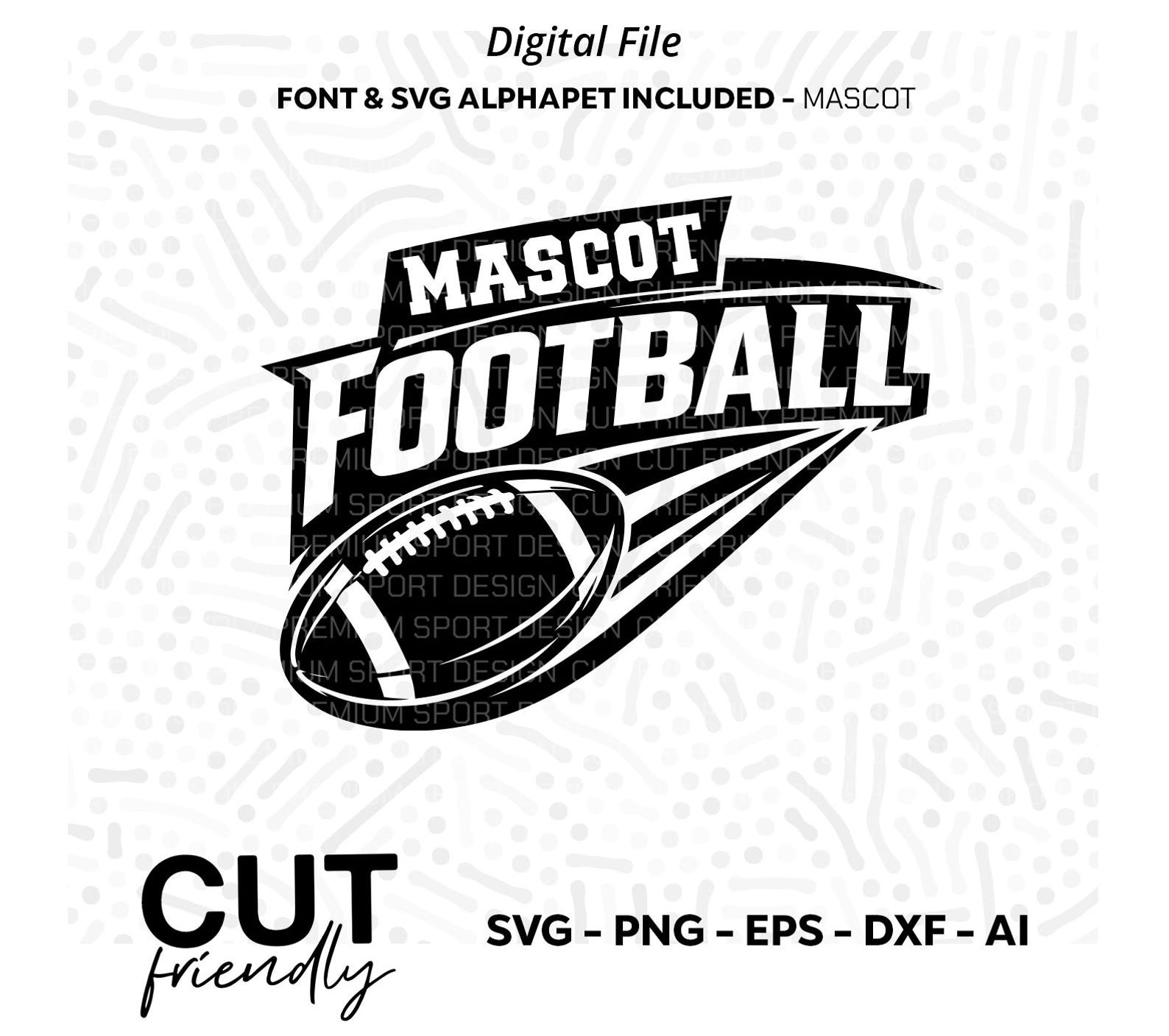 Editable Football Team Template SVG PNG, Custom Name Layout, School ...