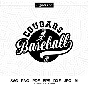 Cougars Baseball, Cougar, Cougars, Baseball, svg, Cougars Softball svg, Cricut svg, Digital Download, Baseball Clipart, SVG for Shirts