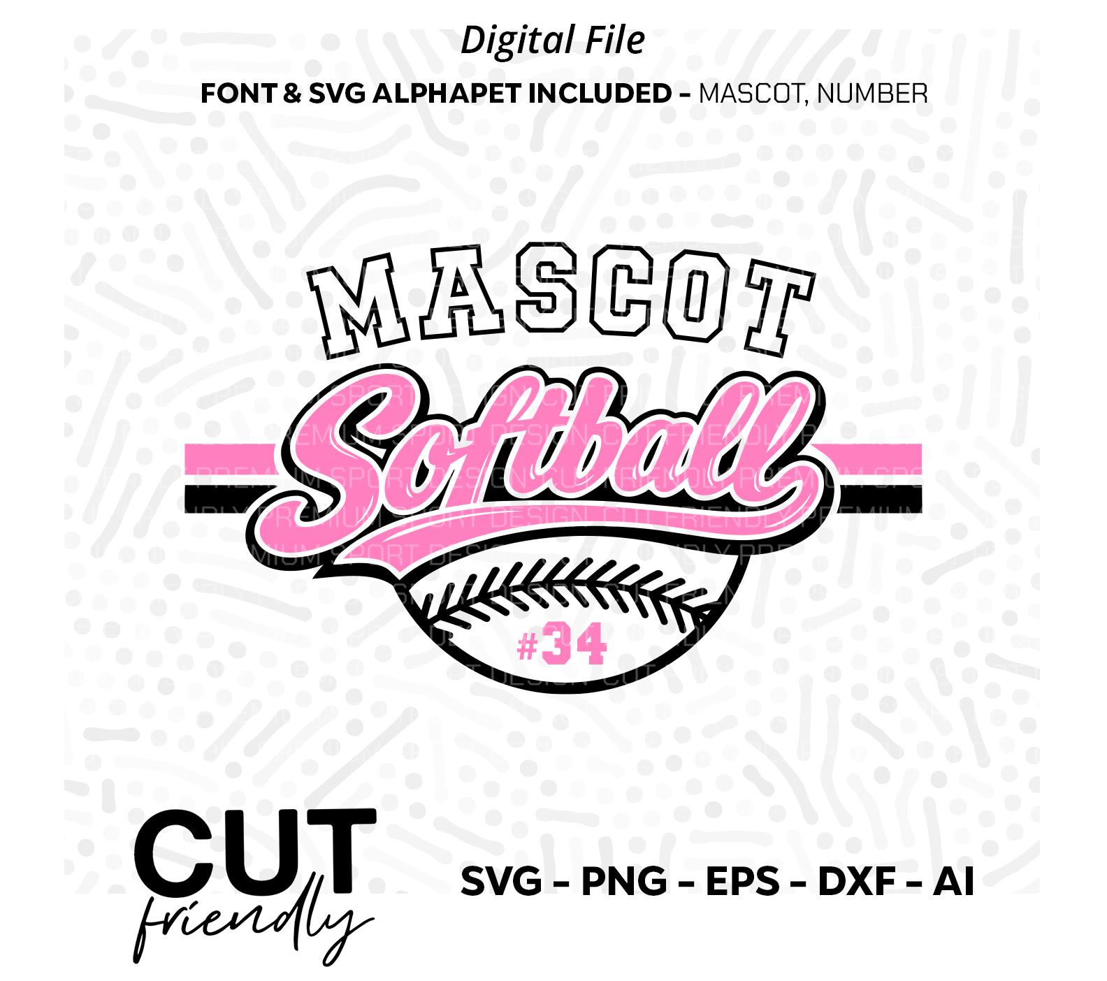 Softball Script Softball Team Template SVG PNG, Collegiate Script Design, Custom Sports ...