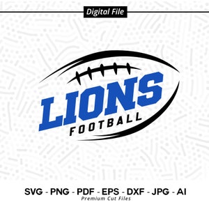 Lions Football SVG PNG, Lions Mascot svg, Lions svg, Lions School Team svg, Lions Cheer svg, Stacked Lions svg, School Spirit, Lions Pride