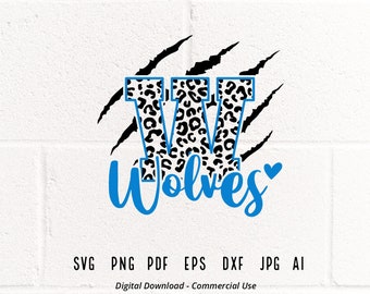 Leopard Wolves Claw SVG: School Team Spirit (Digital Download)