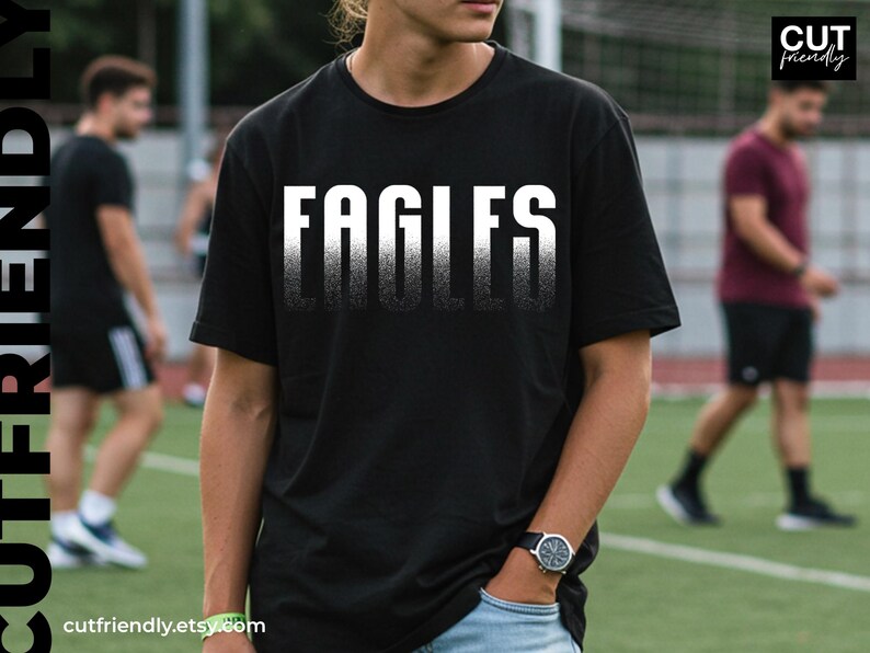 Eagles mascot typography design in high resolution PNG for sublimation printing