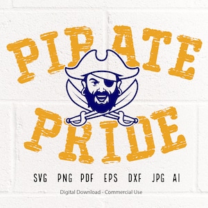 Pirate Pride SVG PNG, Pirate Face svg, Pirate Shirt svg, Pirate svg, Pirates Mascot svg, Pirates Vibes svg, Pirates Love svg, Pirates Mom