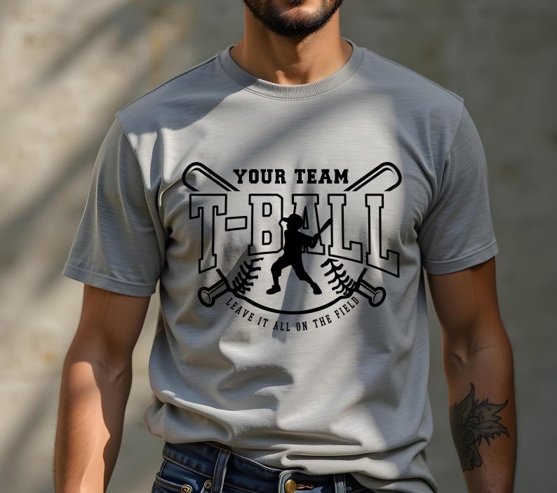 Cricut-friendly T-ball SVG file with fun baseball quote, perfect for moms, teams, and school sports.
