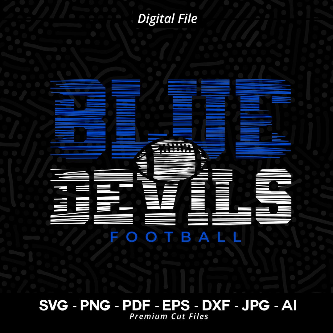 Blue Devils Football SVG PNG, Blue Devils Svg, Football Svg, Blue ...