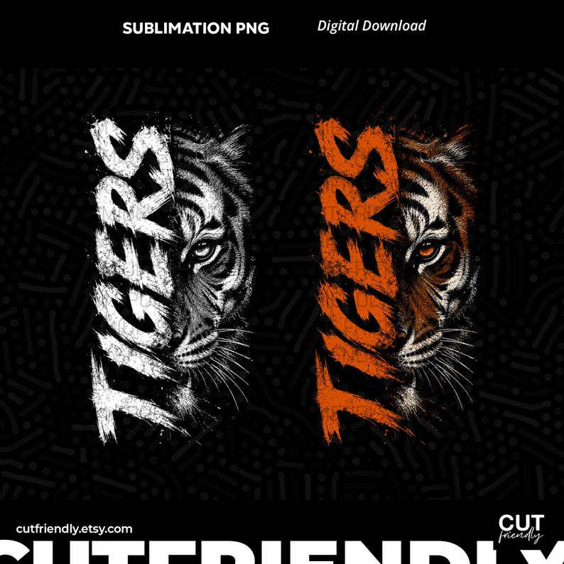 Bold Tigers mascot digital design featuring fierce wildlife design
