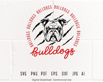 Bulldogs Mascot SVG, PNG, School Spirit (Digital Download)