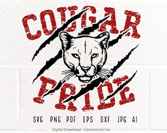 Cougar Pride SVG, Mascot Graphic, School Spirit (Digital Download)