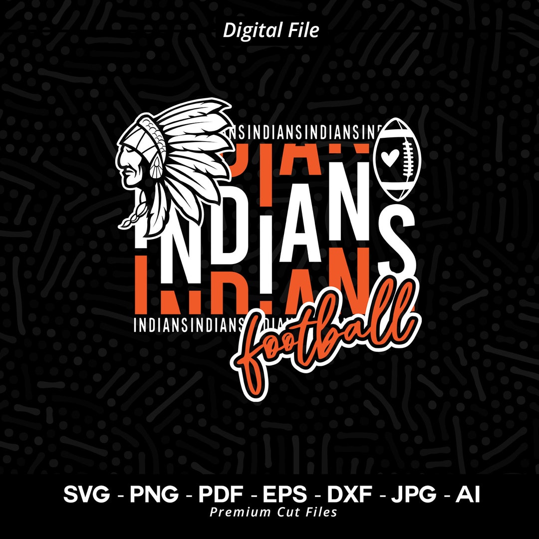Indians Football SVG, Indians Svg, Indian Svg, Indian Face Svg