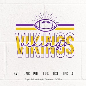 Vikings Football SVG PNG, Vikings Mascot svg, Vikings svg, Vikings School Team svg, Vikings Cheer svg, Stacked Vikings svg, School Spirit