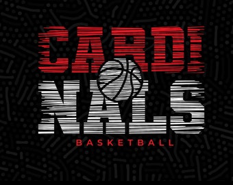 Cardinals Basketball SVG PNG, Retro Cardinals Pride (Digital File)