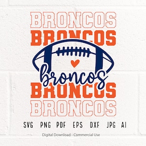 Bronco Football svg, Bronco, Broncos, Football svg, png, Sublimation, Football Clipart, Cricut svg, Clipart, Digital Download,SVG for Shirts