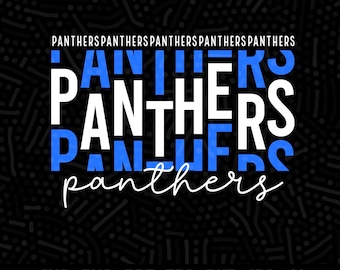 Stacked Panthers SVG, Typography Clipart (Digital Download)