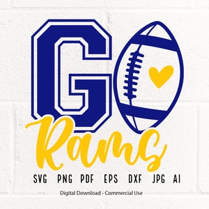 Rams SVG PNG, Rams Football svg, Rams svg, Rams Mascot svg, Rams Shirt svg, Rams Mom svg, Rams School Team svg, Rams Pride svg,Cricut