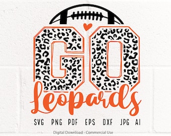 Leopard Football SVG, Leopards School Team Mascot (Digital Download)