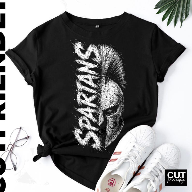 School mascot PNG featuring warrior helmet and distressed lettering