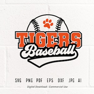 Tigers SVG PNG, Tiger svg, Baseball svg, Tiger Baseball svg, Tigers Sublimation, Tigers Love svg, Tiger paw svg, Baseball Clipart,Cricut svg