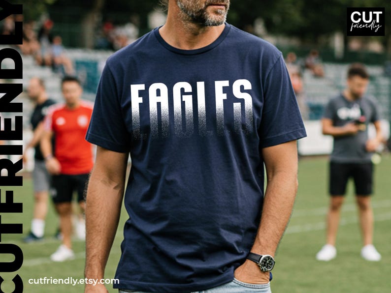Eagles sublimation design with gradient fade effect for apparel use