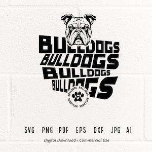 Bulldogs Mascot SVG: School Spirit Design (Digital Download)