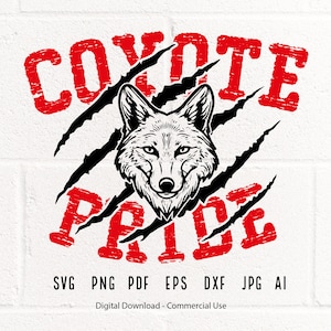 Coyote Orgullo SVG PNG, Coyote Garra svg, Coyote Cara svg, Coyote Camisa svg, Coyote svg,Coyotes Mascot svg, Coyotes Vibes svg,Coyotes Amor svg