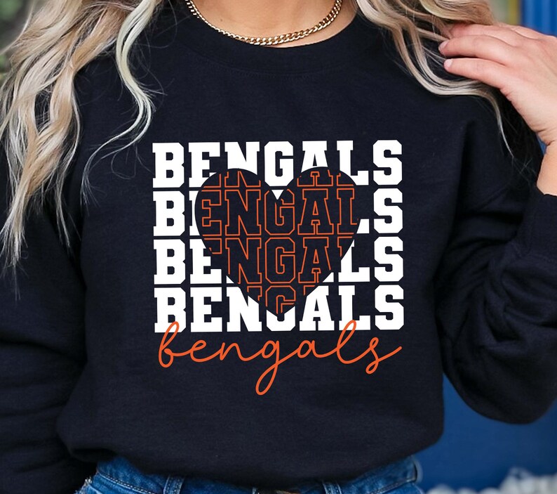 Stacked Bengals Heart SVG, School Team Mascot (digital Download) - Etsy