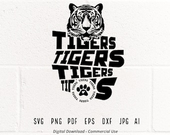 Tigers Mascot SVG, School Spirit, Sport (Digital Download)