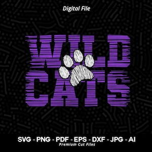 Wildcats Paw SVG, Wildcats Mascot svg, Wildcats Svg Png, Wildcats Shirt svg, Wildcats School Team svg, Wildcats Cheer svg, Wildcats Vibes