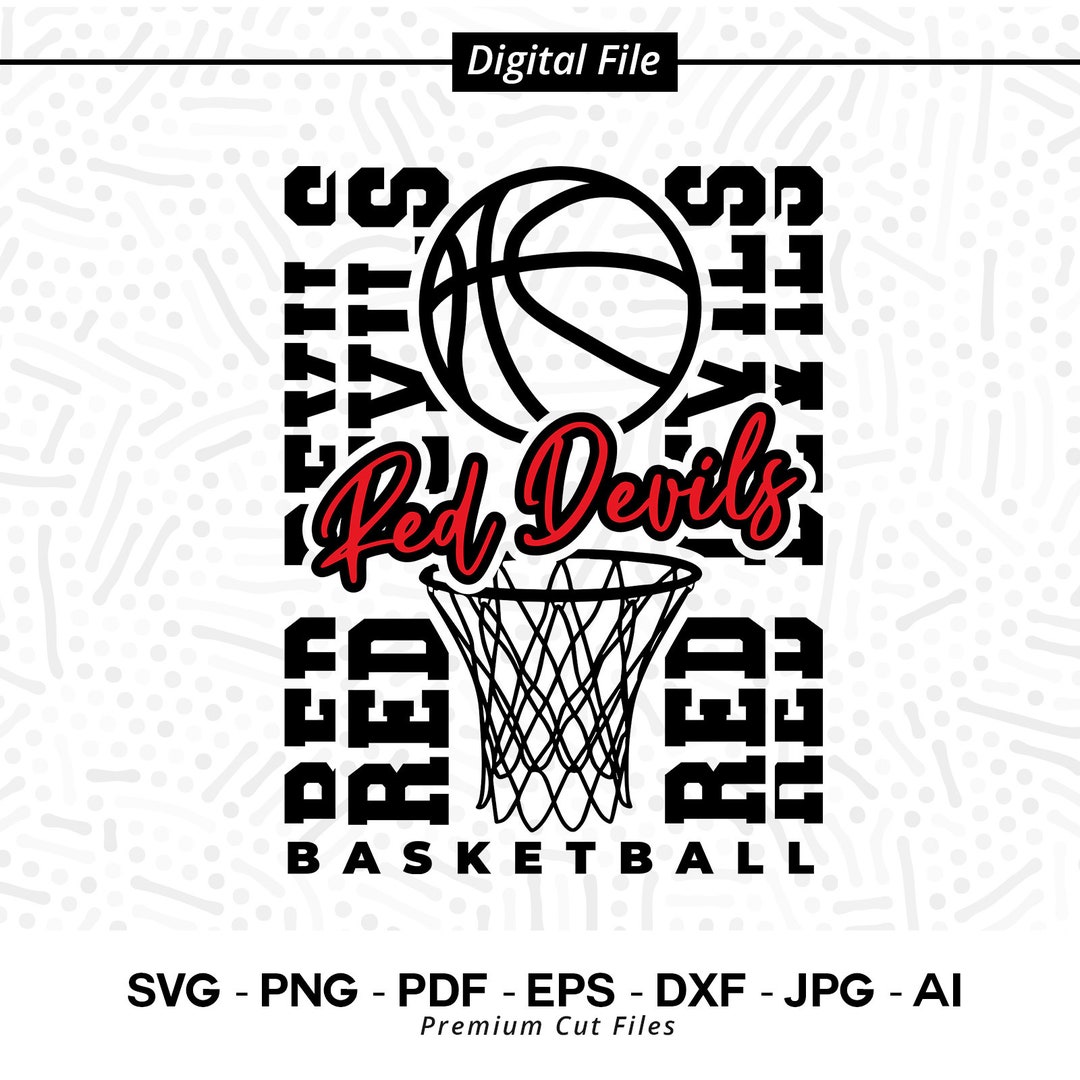 Basketball SVG PNG, Red Devils, Basketball, Svg, Red Devil Basketball