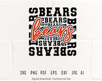 Bears Mascot SVG: School Spirit Design (Digital Download)