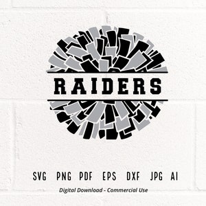 Raider Cheer svg, Raider, Raiders, Cheer svg, png, Sublimation, Pom Pom svg, Cricut svg, eps, SVG for Shirts, SVG for Cricut, Shirt Design
