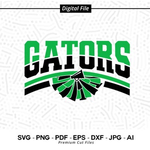 Gators Cheer SVG PNG, Gators Svg, Gator, Cheer Svg, Gators Vibes, Gators Shirt svg, School Spirit svg, Cheer Megaphone svg, Gators Pom pom
