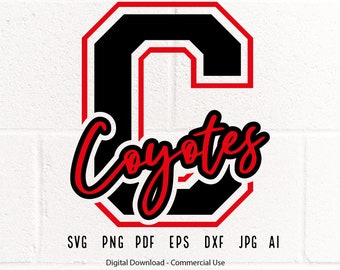 Coyotes Mascot SVG PNG: School Spirit Design (Digital Download)