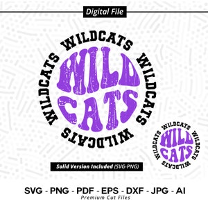 Wildcats SVG, PNG, Typography Sport Logo, Team Design (Digital File)