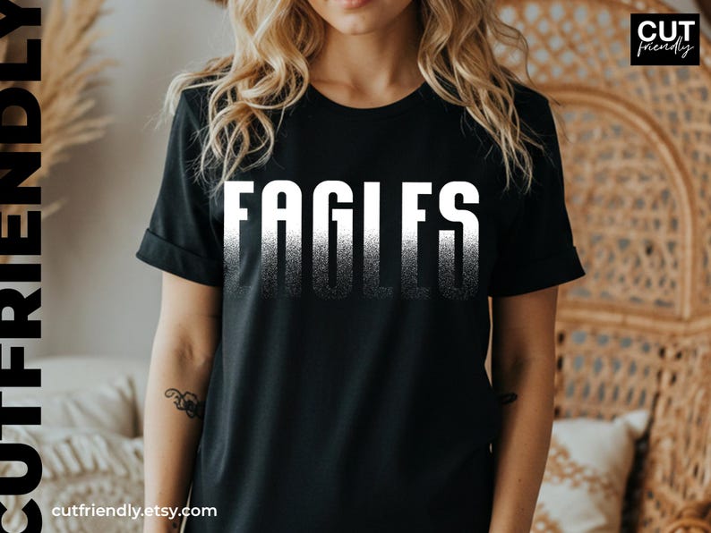 Eagles bold lettering design for varsity style shirt printing
