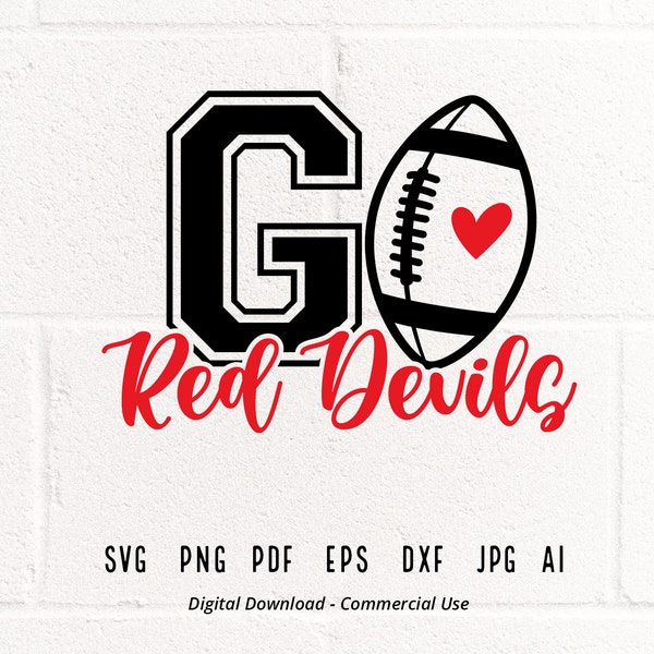 GO Red Devils SVG PNG, Red Devils Mascot svg, Red Devils svg, Red Devils School Team svg,Red Devils Cheer svg,Red Devils Vibes,School Spirit