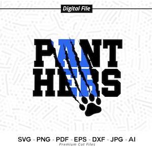 Panthers Paw SVG PNG, Panthers Svg, Panther Svg, Paw Claw Svg, Panthers Cheer svg, Panthers Vibes svg, School Spirit svg, Panthers Sport svg