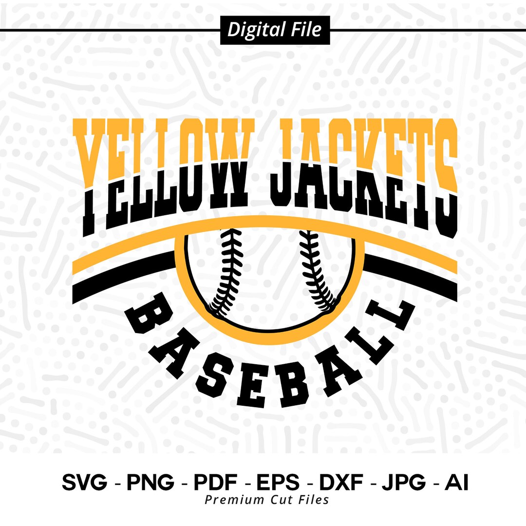 Baseball SVG PNG, Yellow Jackets, Baseball, Svg, Yellow Jacket Baseball