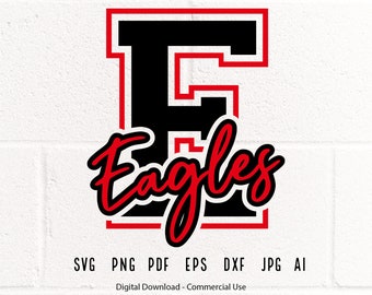 Eagles Mascot SVG, PNG, School Spirit Design (Digital Download)