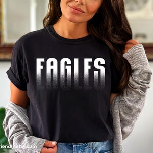 Melting effect Eagles text design for sports shirt digital use