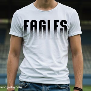 Eagles sports design with fading ink effect for custom apparel