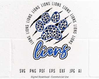 Leopard Lions Paw SVG, School Spirit Mascot (Digital Download)