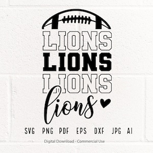 Stacked Lions SVG, Lions Mascot svg, Lions svg, Lions School Team svg, Lions Cheer svg, Lions Vibes svg, Lions Shirt svg,School Spirit svg